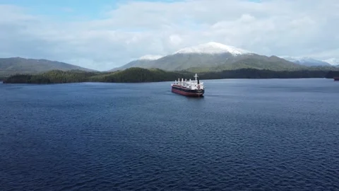 Ocean Future Approach drone shot 4K footage Stock Footage 149334147