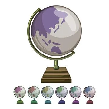 Ocean globe cartoon vector graphic sign color Stock Illustration