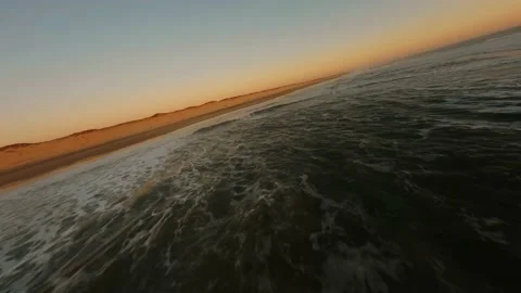 Ocean Golden Hour Line Stock Footage 218218693