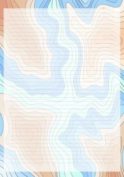 Ocean gradient digital art drawing vector book page template background Stock Illustration