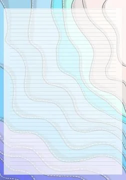 Ocean gradient digital art drawing vector book page template background Stock Illustration