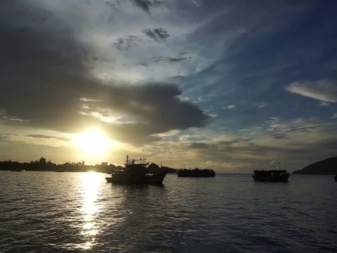 Ocean at the harbour Stock Footage 121653851