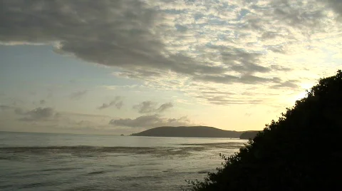 Ocean Hillside Time Lapse With Clouds Stock Footage 587662