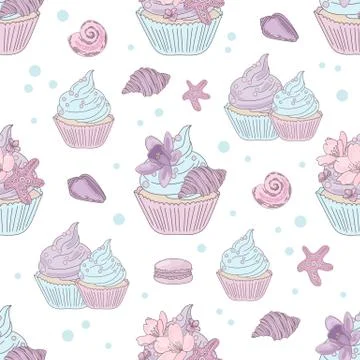 OCEAN HOLIDAY Underwater Seamless Pattern Vector Illustration Stock Illustration