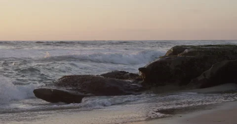 The ocean horizon at dusk Stock Footage 68563152