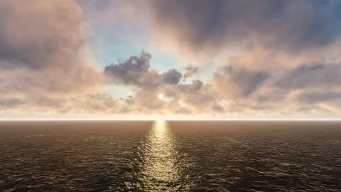 Ocean horizon Stock Illustration