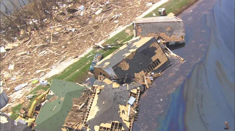 Ocean Hurricane Katrina Flooding Stock Footage 37295285