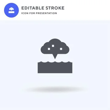 Ocean icon vector, filled flat sign, solid pictogram isolated on white, logo Stock Illustration