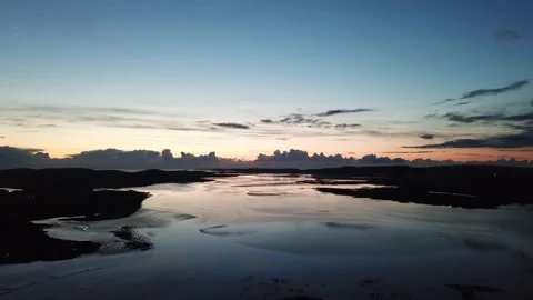 Ocean inlet just after sunset Stock Footage 137946097
