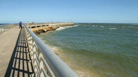 Ocean jetty Stock Footage 611068