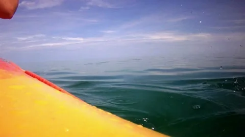 Ocean Kayak Surface Slow Motion Stock Footage 11436396