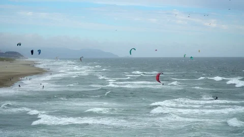 Ocean Kiteboarding Stock Footage 111873485
