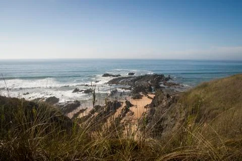 Ocean landscape view from the cliffs 스톡 사진