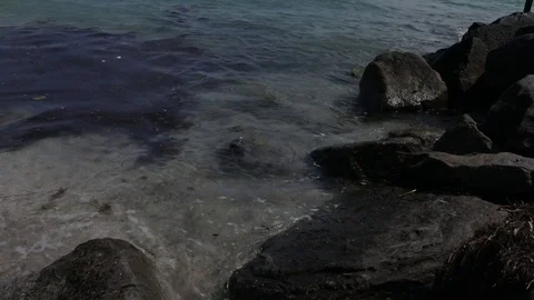 Ocean lappin on some Rocks Video stock 83982418