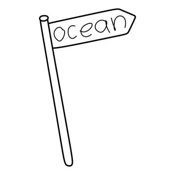Ocean lettering Vector design. Hand drawn Doodle Sign with Handwritten text.  Stock Illustration