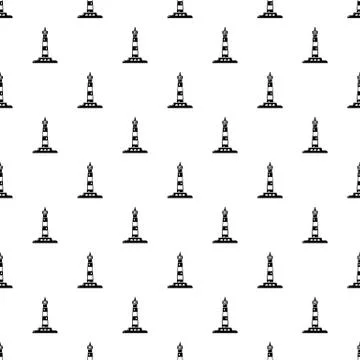 Ocean lighthouse pattern vector seamless Stockillustratie
