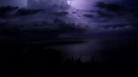 Ocean Lightning Storm Stock Footage 39962110