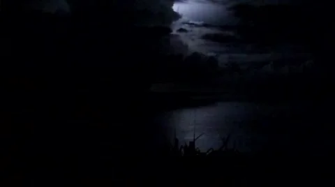 Ocean Lightning Storm Stock Footage 39962112