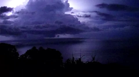 Ocean Lightning Storm Stock Footage 39962113