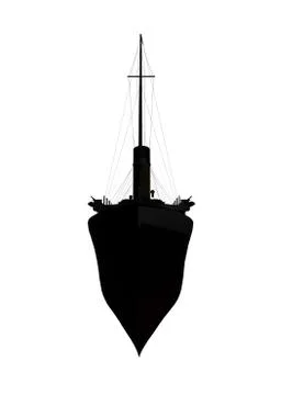 Ocean liner silhouette Stock Illustration