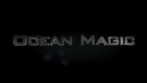 Ocean Magic title 3D metal text on black alpha channel background Stock Footage 301264534