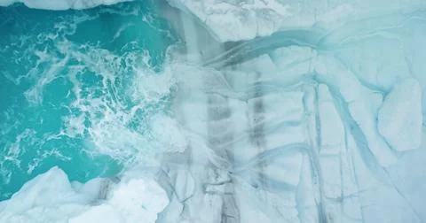 Ocean melt glacier pattern washed turquoise water Stock Photos