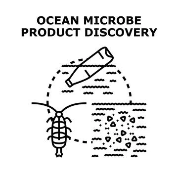 Ocean microbe product discovery vector illustration concept Stock Illustration