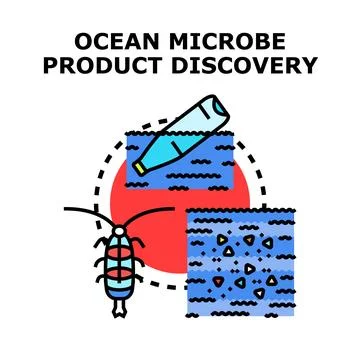 Ocean microbe product discovery vector illustration concept Stock Illustration