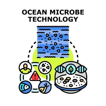 Ocean microbe technology for marine scientific research Stock Illustration
