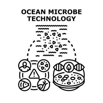 Ocean microbe technology for marine scientific research Stock Illustration