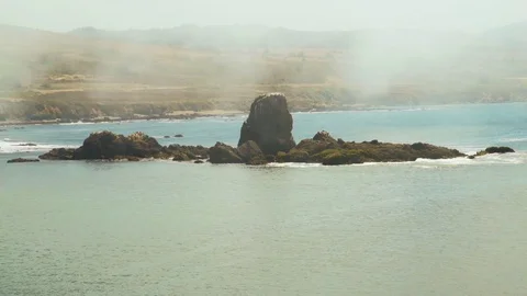 Ocean mist on Pacific coastline Stock Footage 78662672