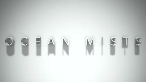 Ocean Mists 3D title animation with shadows on a white background 스톡 동영상 296709213