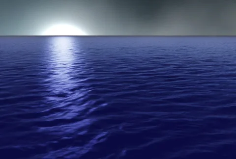 Ocean Misty Moon Stock Footage 810217