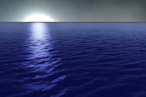 Ocean Misty Moon Stock Footage 821159