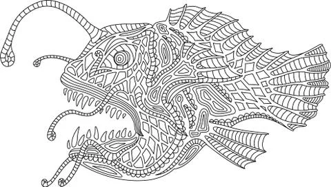Ocean monster angler fish Stock Illustration