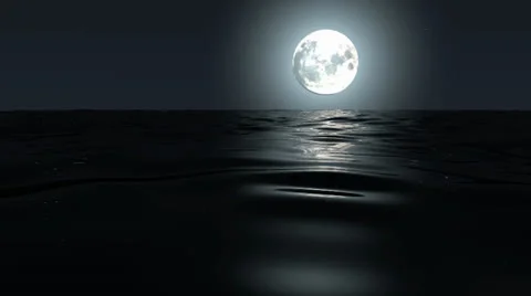 Ocean moon hd1080 Stockbeeldmateriaal 25334670