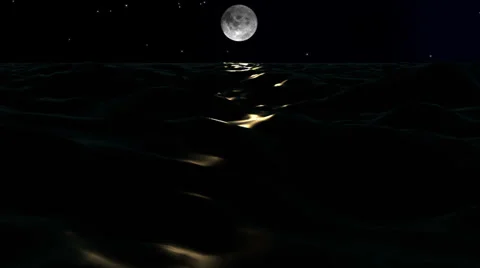 Ocean Moon Night LOOP HD Stock-Footage 27430230