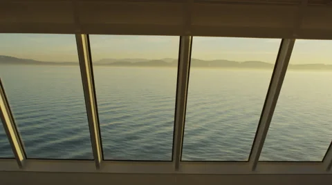 Ocean Mountains Mist Windows Stock Footage 46974767