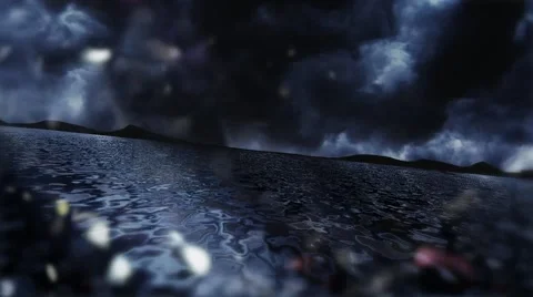 Ocean at Night Stock Footage 49607585