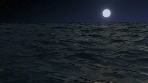 Ocean night landscape. Moonlight reflection on water. 库存影片 175762712