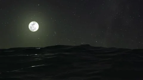 Ocean at night under the stars Stock Footage 49283530