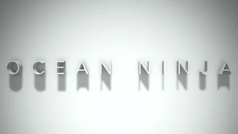 Ocean Ninja 3D title animation with shadows on a white background Stock Footage 296549025