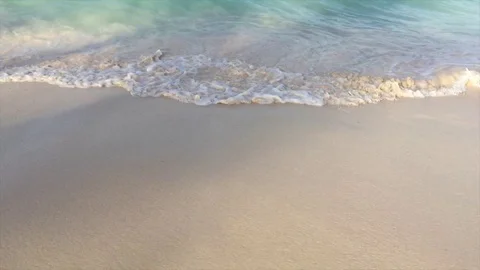 Ocean, ocean from the shore, white sand, boat in the distance. Stock Footage 101653722