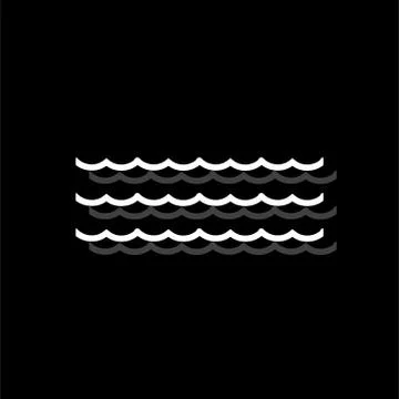 Ocean or sea icon flat Stock Illustration