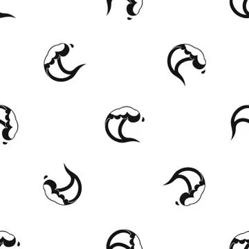 Ocean or sea wave pattern seamless black Stock Illustration