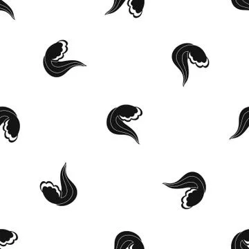 Ocean or sea wave pattern seamless black イラスト素材