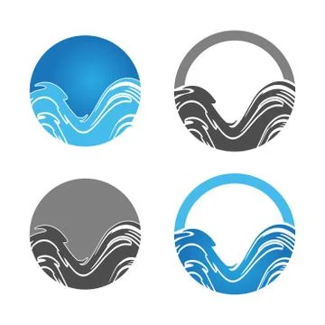 Ocean or sea waves isolated on white background vector Stock Illustration