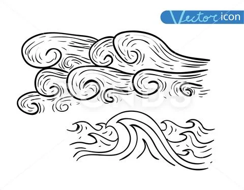Ocean or sea waves. vector illustration. Stock Illustration