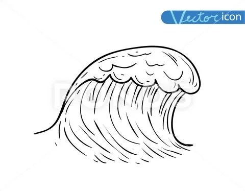 Ocean or sea waves. vector illustration. Stock Illustration