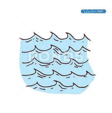 Ocean or sea waves. vector illustration. Stock Illustration